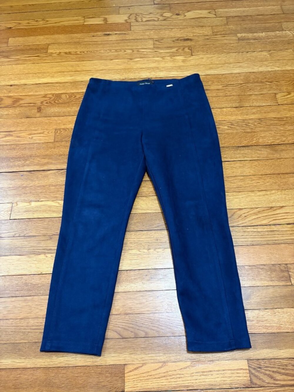 Ivanka Trump Womens Pull on Dress Pants Size Large Navy Blue Microfiber Stretch